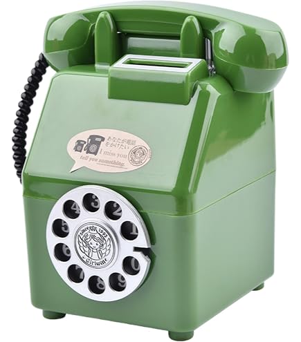 80年代　ドレッサー　机　デスク　緑　グリーン　レトロ　昭和 Amazon.co.jp: 貯金箱 公衆電話 500円玉 ダイヤル式 昭和 80's レトロ