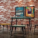 Auralum 壁紙 3D レンガ柄 DIY 初心者 ウォールデコシート おしゃれ 北欧風 賃貸 マンション 部屋 トイレ キッチン 防災 防汚 防水 防カビ 壁保護 - レッド