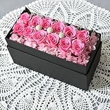 fleurcocoオリジナル　【フラワーギフト】　枯れない ローズ　ボックス／ Ｒｏｓｅｓ Ｂｏｘ　優しいピンクバラ 1ダース　サプライズフラワー Pink 【誕生日 プレゼント 結婚記念日　 結婚祝
