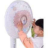 Qicai Xiaolu 扇風機安全カバー 扇風機カバー 扇葉経23~45cm 汎用 セーフティネット ファンカバー 子供用 防挟つま先 防塵防水 家庭用 1枚入り 白/小ライオン/子犬/パターン