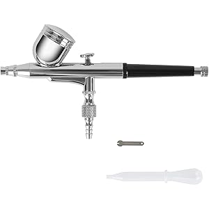 Mdai エアブラシ ダブルアクション 重力式 口径0.3mm 7CCカップ 軽量 初心者向け エアーブラシ プラモデル…