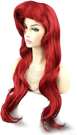 Amazon Co Jp 人魚姫 マーメイド アリエル 風 なりきり 巻き髪 コスプレウィッグ 70cm 大人用 コスチューム小物 ホビー