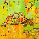 Oopsy Daisy Hello Turtles by Jennifer Mercede Canvas Wall Art, 14 by 14-Inch [並行輸入品]