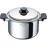 ビタクラフト 深型 両手鍋 IH対応 ステンレス 蓋付 10年保証 アメリカ製 ヘキサプライ 5.5L 6128 シルバー 5.5L深型