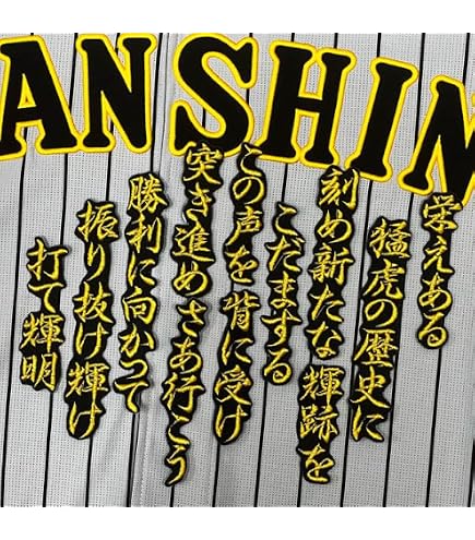Amazon.co.jp: 阪神 タイガース 刺繍ワッペン 佐藤 輝明 ネーム 黒布