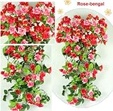 ノーブランド　造花　壁掛け　壁飾り　ハンギングバスケット　蕾　花　バド　観葉植物　人工観葉植物　雑貨　アーチ　飾りつけ　飾り　装飾　インテリア　フラワー　カゴ入り　赤　Generic Hanging 