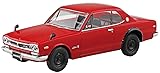 青島文化教材社(AOSHIMA) 1/32 楽プラ スナップキット No.16-RD ニッサン C10 スカイライン 2000GT-R レッド 色分け済みプラモデル (自動車)