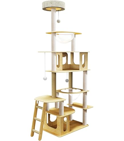 Amazon | Petnniko キャットタワー 猫タワー 木製 高さ188cm