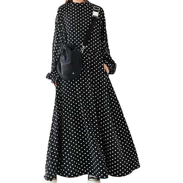 Amazon.co.jp: [かぐれ] 『2サイズ展開』ドット2WAYワンピース BLACK 1