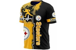 メンズ レディース 半袖Tシャツ 夏 プリントトップス NFL ピッツバーグ・スティーラーズ フットボール トレーニングジャージ ラウンドネック カジュアルトップス