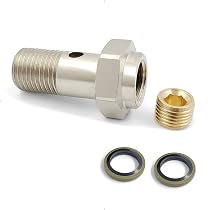 X AUTOHAUX M12 X 1.25 Banjo Bolt & Hose Barb Fittings Kit - 2 Banjo Bolts, 2 Fittings, 4 Washers