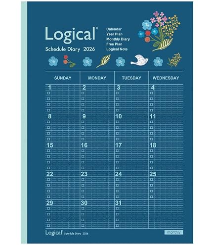 Amazon.co.jp: ロジカルダイアリー 2025年 月間ノートタイプB／A5