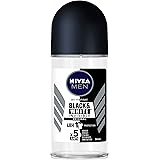 NIVEA MEN Invisible Black And White Roll On Antiperspirant Deodorant (50ml), Men's Anti-Stain Deodorant with 48 hour protecti