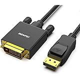 BENFEI DisplayPort - DVI 1.8m ケーブル、単方向 DisplayPort コンピュータ - DVI-D モニターアダプター 1080P@60Hz オス - オス金メッキコードケーブル Lenovo、Dell、HP およびそ