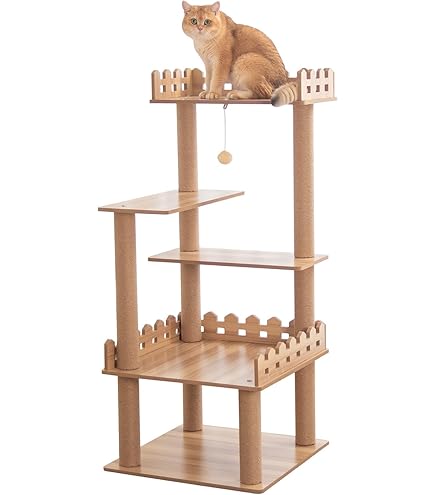 Amazon | Pawalaya 猫タワー 125cm 多層猫コンドミニアム サイザル麻