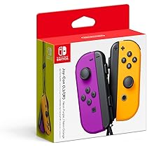 Nintendo Switch Joy-Con Controller, Neon Purple / Neon Orange