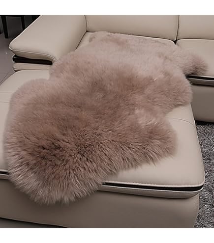 Amazon | ムートン マット 長毛 90×120cm ラグ 高級天然 羊毛100