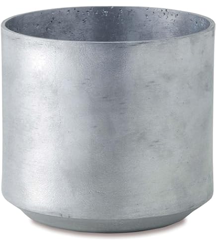 Amazon｜アルミニウム ポット 5.5インチ 植木鉢5号相当 シルバー 削り