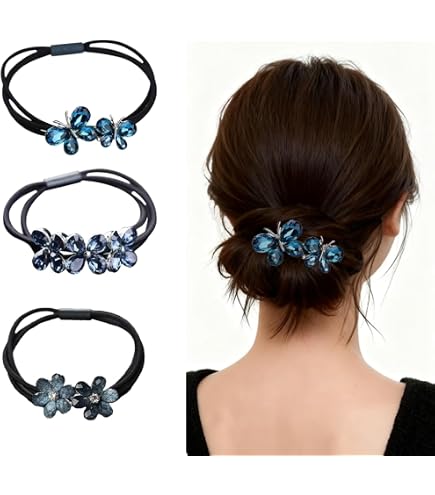 Amazon | ヘアゴム オニキス クリスタル 天然石 ヘアアクセサリー 大人