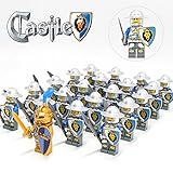 Cチーム21点ブルーライオンが国Medieval Castle Pikeman Armor Knight in Ancient Rome with WeaponsミニフィギュアMilitaryブロック