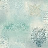 York Wallcoverings ve7001 Patina Vie Prishaパッチワーク壁紙、ブルース