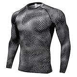 sillictor コンプレッション トップス メンズ 長袖 パワーストレッチ アンダー シャツ コンプレッション ウェア [UVカット + 吸汗速乾] yc4029ヘビ XL