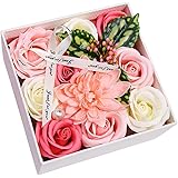 プリザーブドフラワー プリザーブドフラワーのバラでAボックスバラRosebox手作りことを彼女ソープフラワーバレンタインデークリスマスローズフラワーギフトのための最後のAイヤーギフト (Color : Pink)