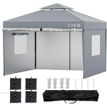 Amazon | CYFIE タープテント 3mx3m 横幕/サイドシート4枚付 風