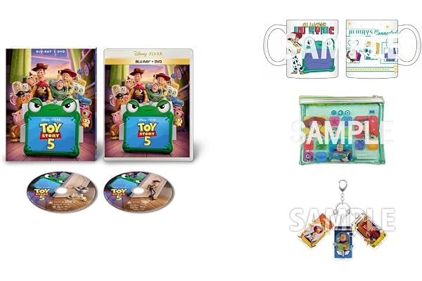 【Amazon.co.jp限定】トイ・ストーリー５　ブルーレイ ＋ ＤＶＤ セット　オリジナルマグカップ＆クリアポーチ＆オリジナル3連キーホルダー付コレクション（オリジナルA5クリアファイル&「トイ･ストーリー リアルサイズトーキングフィギュア」抽選応募シリアルコード付 ※メールアドレス登録済の方限定）（Amazon.co.jp限定トイ・ストーリー５仕様 配送BOXお届け対象） [Blu-ray]
