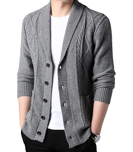 Amazon.co.jp: 韓国 メンズ チェック モノトーン ニット カーディガン 