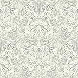 York Wallcoverings ve7053 Patina Vieアンティーク調ペイズリー壁紙、Blacks