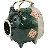 マルヨシ陶器 蚊やり豚 友禅 織部 M7868