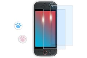 xunbida Switch 2 ガラスフィルム 強化 ガラス 保護 フィルム ブルーライトカット 目の疲れ軽減 日本旭硝子素材 高透過率 強靭9H 撥水撥油 指紋・飛散防止 気泡ゼロ 貼り付け簡単 親指グリップキャップ*2個付き（2枚入り）