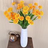 (優品屋)造花　フラワー　アフリカ菊の花束　飾り物　ギフト 母の日　誕生日　ホワイトデー　卒入学祝い　バレンタイン　花　御祝　フラワーアレンジメント 還暦　結婚記念日　結婚祝い　五本セット　イエロー