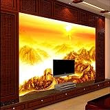 Sproud 大規模なカスタムの壁画が必要ゴールデングレートウォール中国 Tv 背景の壁面装飾デザイン 400 Cmx 280 Cm