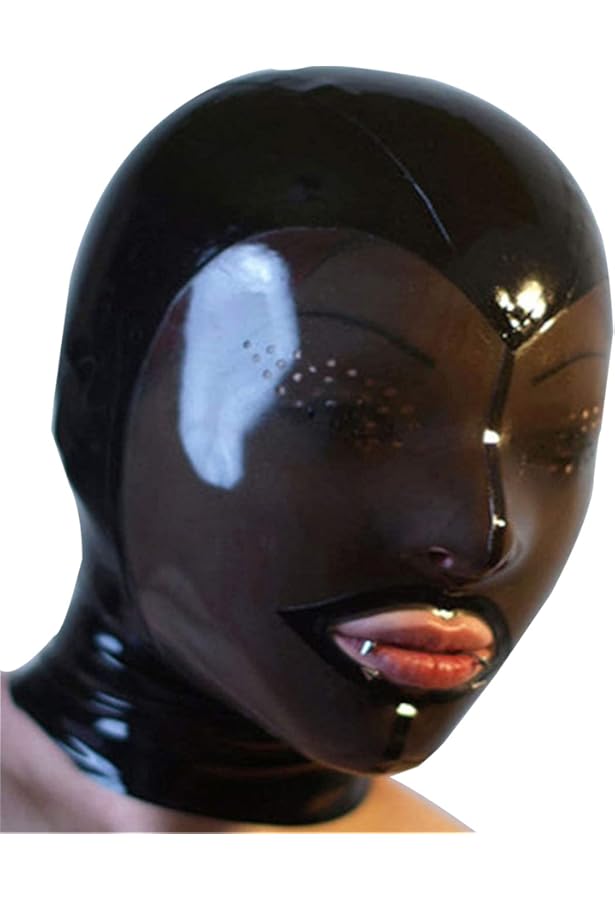 ラバーマスク 全頭マスク ブラック XL ラテックス コスプレ ラバーマスク ブラック Lサイズ 全頭マスク ラテックス ボンデージ SM