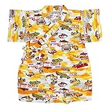 ベビー 甚平 男の子 じんべい くるま柄 日本製生地 和柄 綿100% グレコ ロンパス イエロー 70