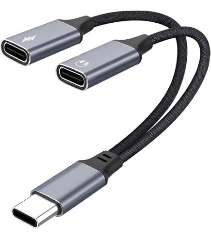 Amazon.co.jp: 【2025新スタイル】2in1 充電器 二股ケーブル タイプc