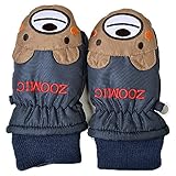 ベビーサイズ ミトン手袋 スキー スノー手袋 防寒 雪用手袋 ZOOMIC j-284001 3～4才用 ネイビー