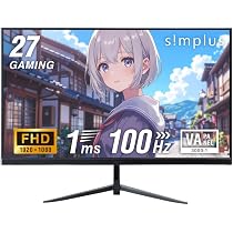 Amazon.co.jp: simplus ゲーミングモニター PCモニター 27インチ 100Hz 