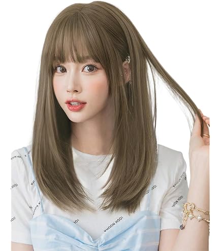 Amazon.co.jp: ORSUNCER ウィッグ ロング ブラウン 茶髪 ストレート
