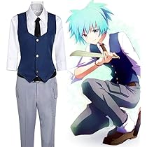 Amazon.co.jp: SYQ_COMP 潮田渚コスプレ衣装5点セット 青ベスト