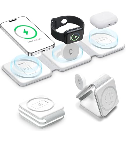 ☆3in1 折り畳み式ワイヤレス充電ステーション