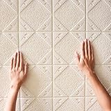 SOOMJ 【10枚 ホワイト】クッションブリック 壁紙シール 70cm×70cm 防水 防音 断熱 ウォールステッカー レンガタイル 3D おしゃれ 軽量 発泡スチロール風 インテリア リビング 子