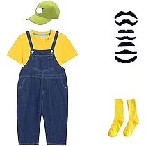 ワリオ　メンズ2XL〜L紫オーバーオールと黄色Tシャツ・キャップセット　コスプレ ワリオ メンズ2XL〜L紫オーバーオールと黄色Tシャツ・キャップ