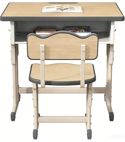 Amazon.co.jp: 高さ調節 全学年 学校用机デスク+チェア2点セット 可動
