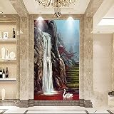 Sproud 大規模なカスタマイズされた 3 D の油絵水スワン滝ベンチャーリビングルームホーム装飾的な絵画 400 Cmx 280 Cm を作る