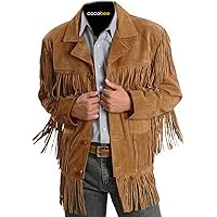 Amazon | レザースエード ウェスタン ジャケット フリンジ付き
