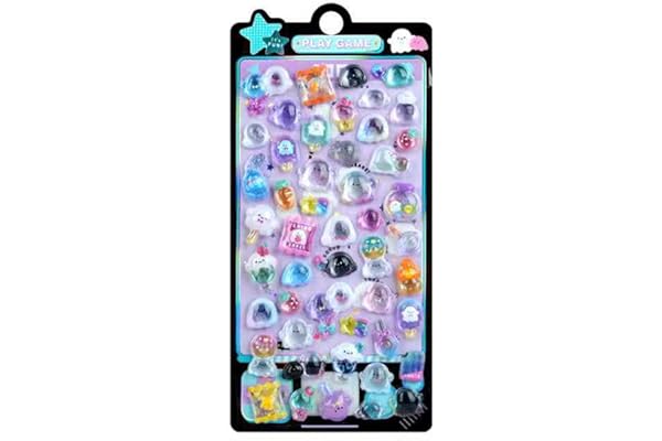 3D 立体ステッカー キラキラ可愛い アクリル水晶滴膠 手帳 DIY 用 水筒・携帯ケース装飾 女の子向け ごほうび・贈り物に最適 手芸用品 (BBW-01)