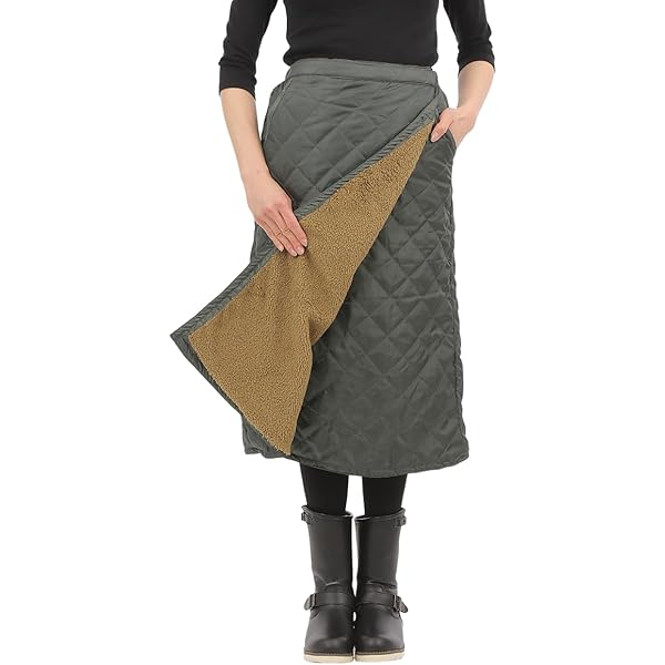 Amazon.co.jp: キルティング スカート ロング丈 防寒 巻きスカート